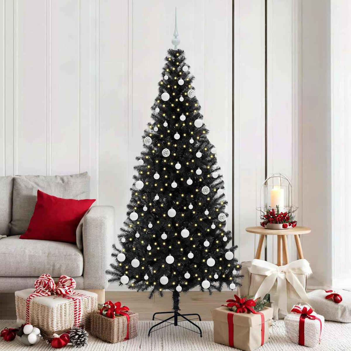 WEIHNACHTSBAUM 93/93/180 cm Schwarz PVC - Schwarz, Kunststoff (180cm) - vidaXL