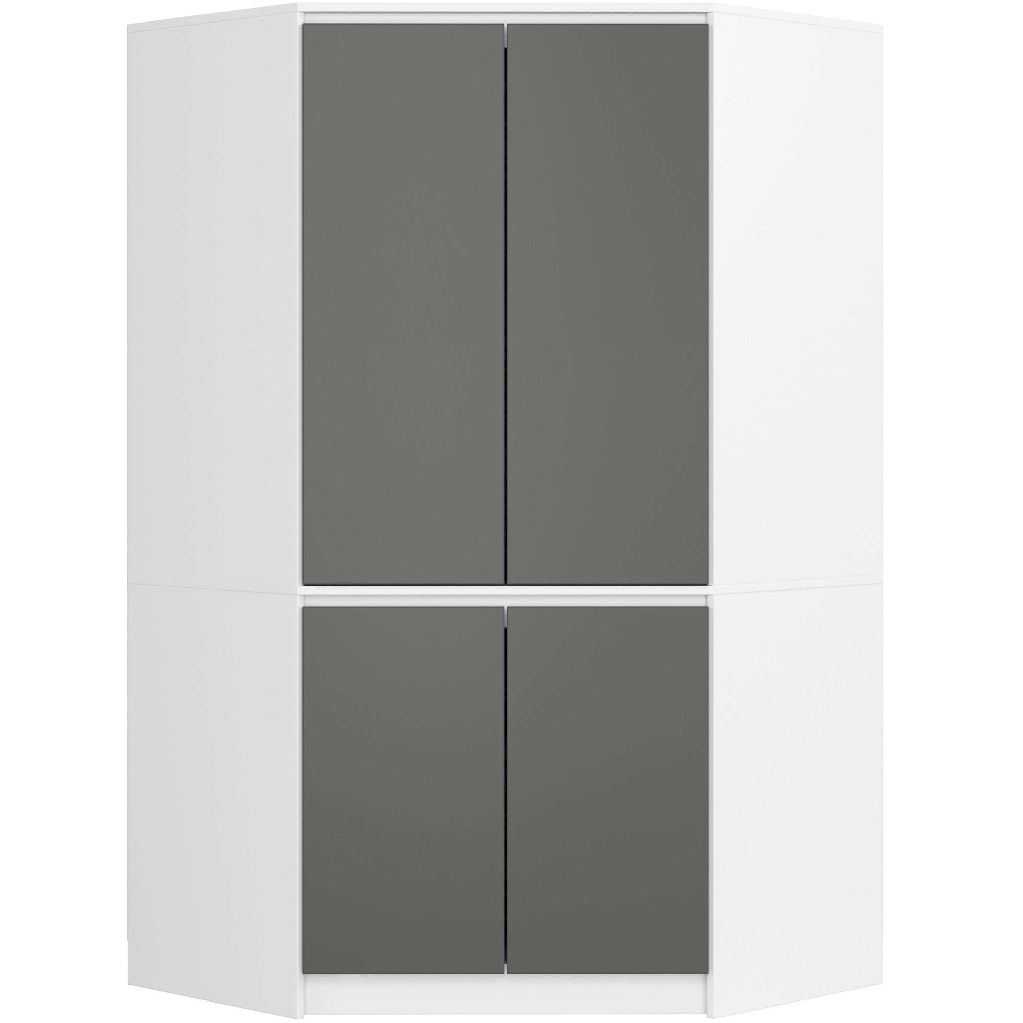 KLEIDERSCHRANK Weiß, Grau 100x50x180 cm - Weiß/Grau, Holzwerkstoff (100/180/50cm) - Akord