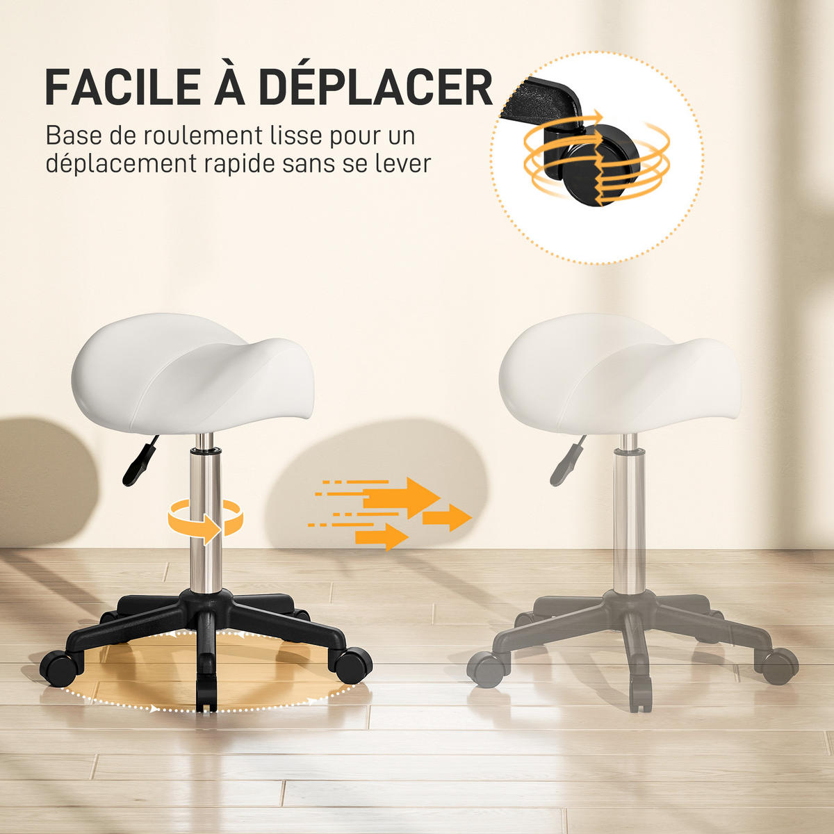 BÜROHOCKER DE-18024 höhenverstellbar 45-57 cm, ergonomisch Weiß - Weiß, Metall (47/57/48cm) - ComfortXL