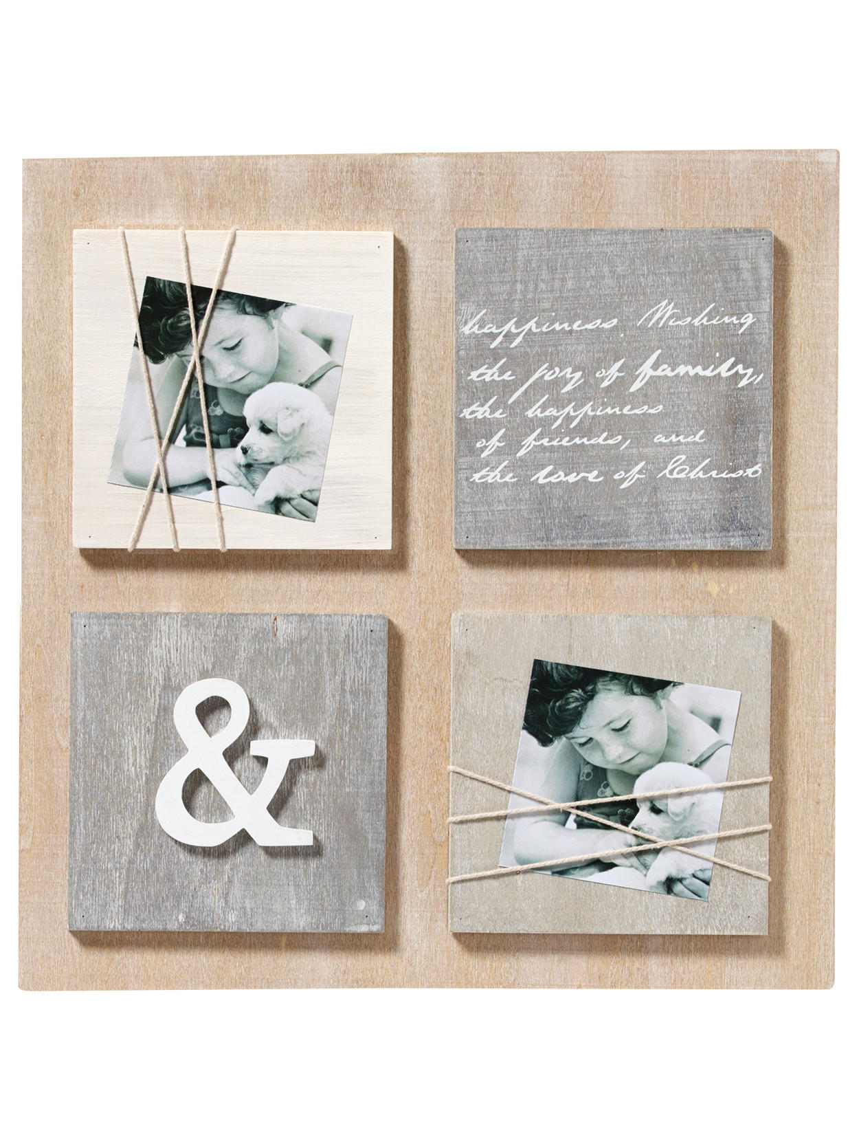 BILDERRAHMEN Galerierahmen Bella 4er für 2 Fotos bis 10x10 cm - Braun, Holzwerkstoff (28.5/28.5/1cm) - EMIX24