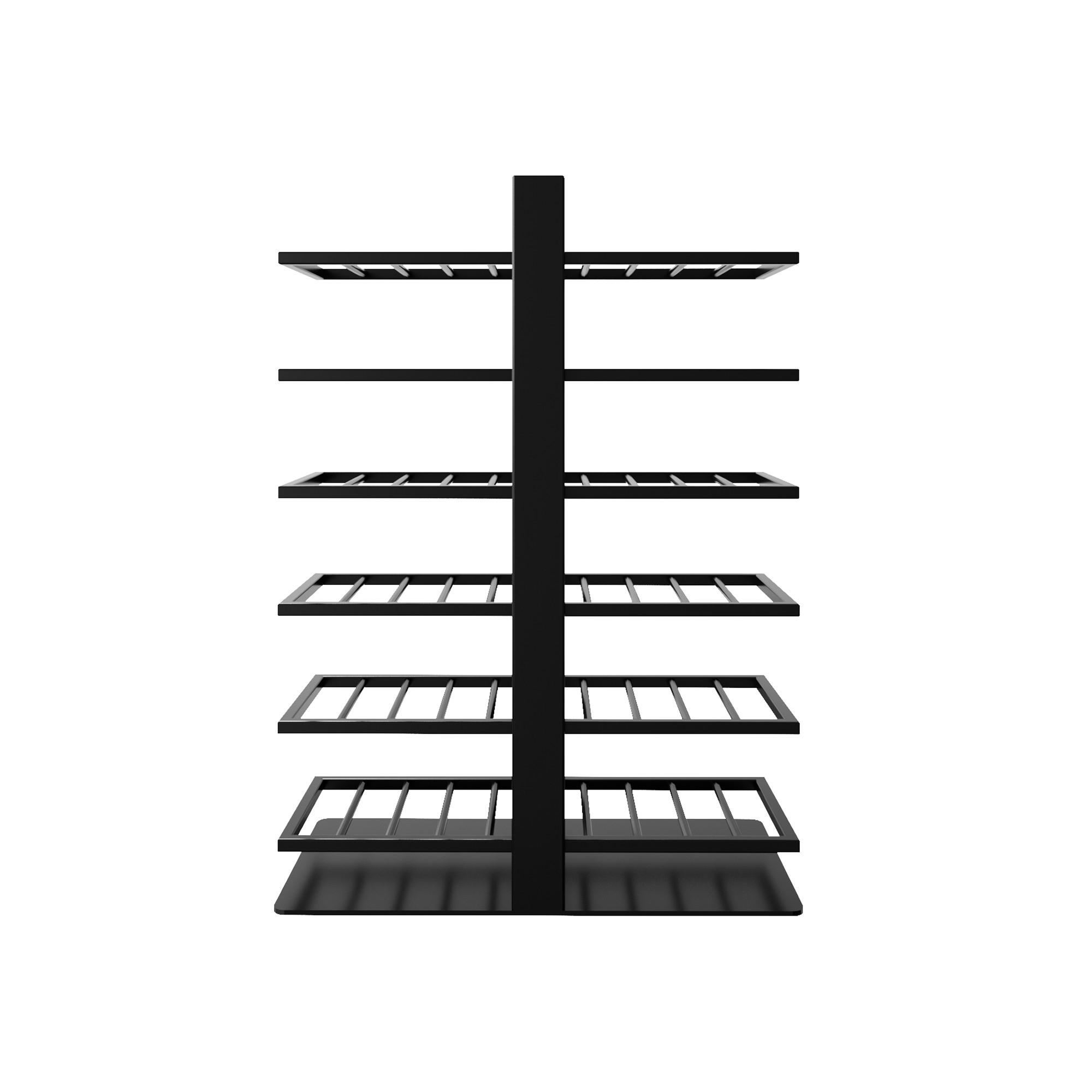 WEINREGAL Corse Metall,Schwarz, Für 60 Weinflaschen 110/80/30cm - Schwarz, Metall (30/110/80cm) - Metalo Pro