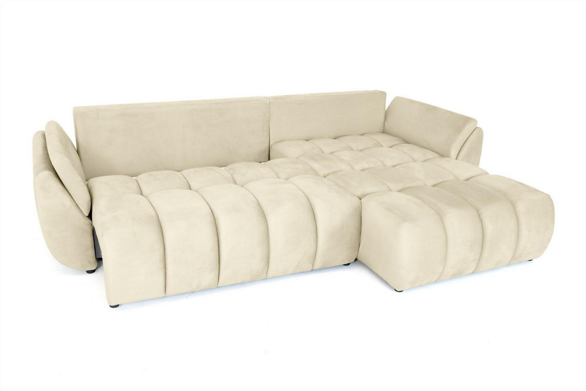 ECKSOFA Collin Mit Schlaffunktion - Beige, Holzwerkstoff/Textil (185/280cm) - Fun Möbel