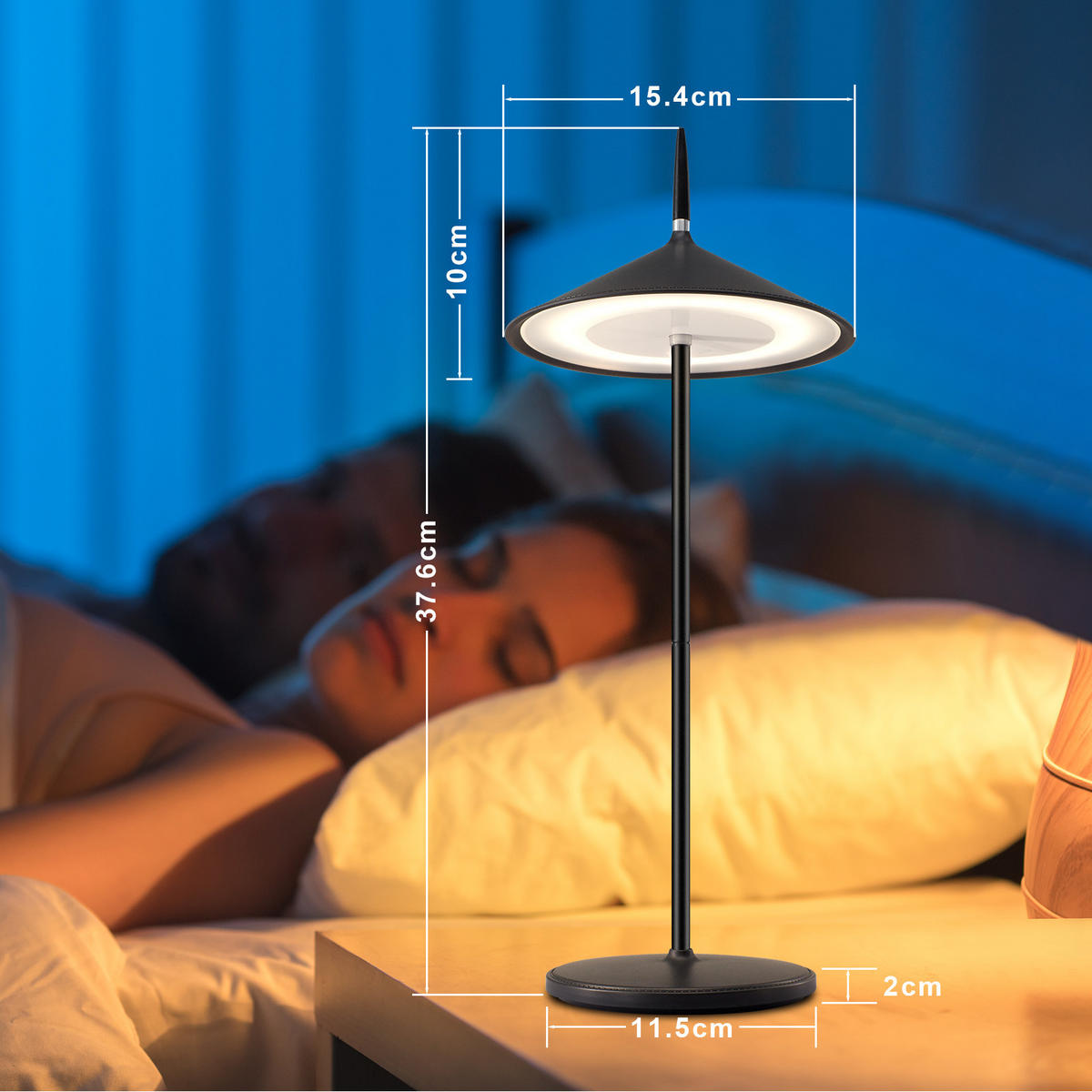 LED TISCHLEUCHTE Nauser (2er-Set) - Schwarz, Kunststoff (15.4/15.4/37.6cm) - Nettlife
