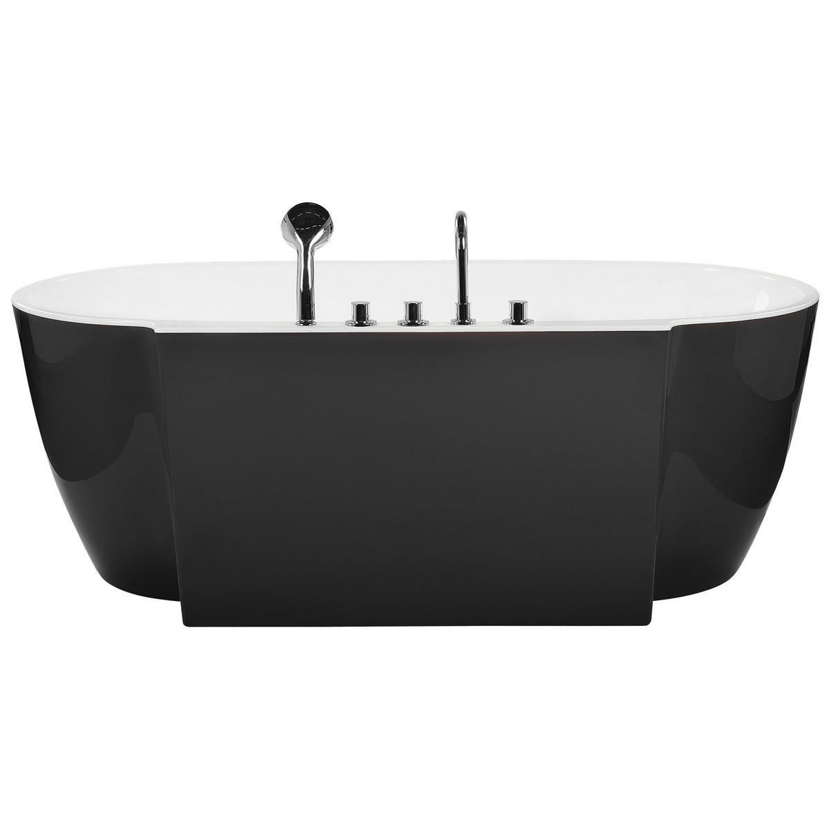 BADEWANNE FREISTEHEND 80x170x83 cm schwarz Rotso - Schwarz, Kunststoff (80/83/170cm) - Beliani