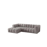 ECKSOFA L-form BALOO L, Chenille-Stoff Arena, Grau, Links - Grau, Holz (280/193cm) - Kaiser Möbel