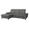 ECKSOFA Crystal, Seite: Links - Schwarz/Grau, Holz/Textil (260/182cm) - MIRJAN24