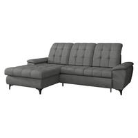 ECKSOFA Crystal, Seite: Links - Schwarz/Grau, Holz/Textil (260/182cm) - MIRJAN24