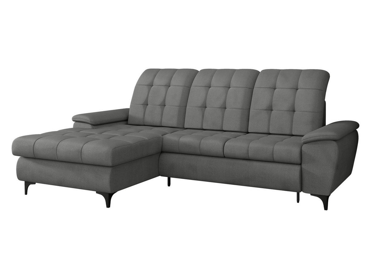 ECKSOFA Crystal, Seite: Links - Schwarz/Grau, Holz/Textil (260/182cm) - MIRJAN24