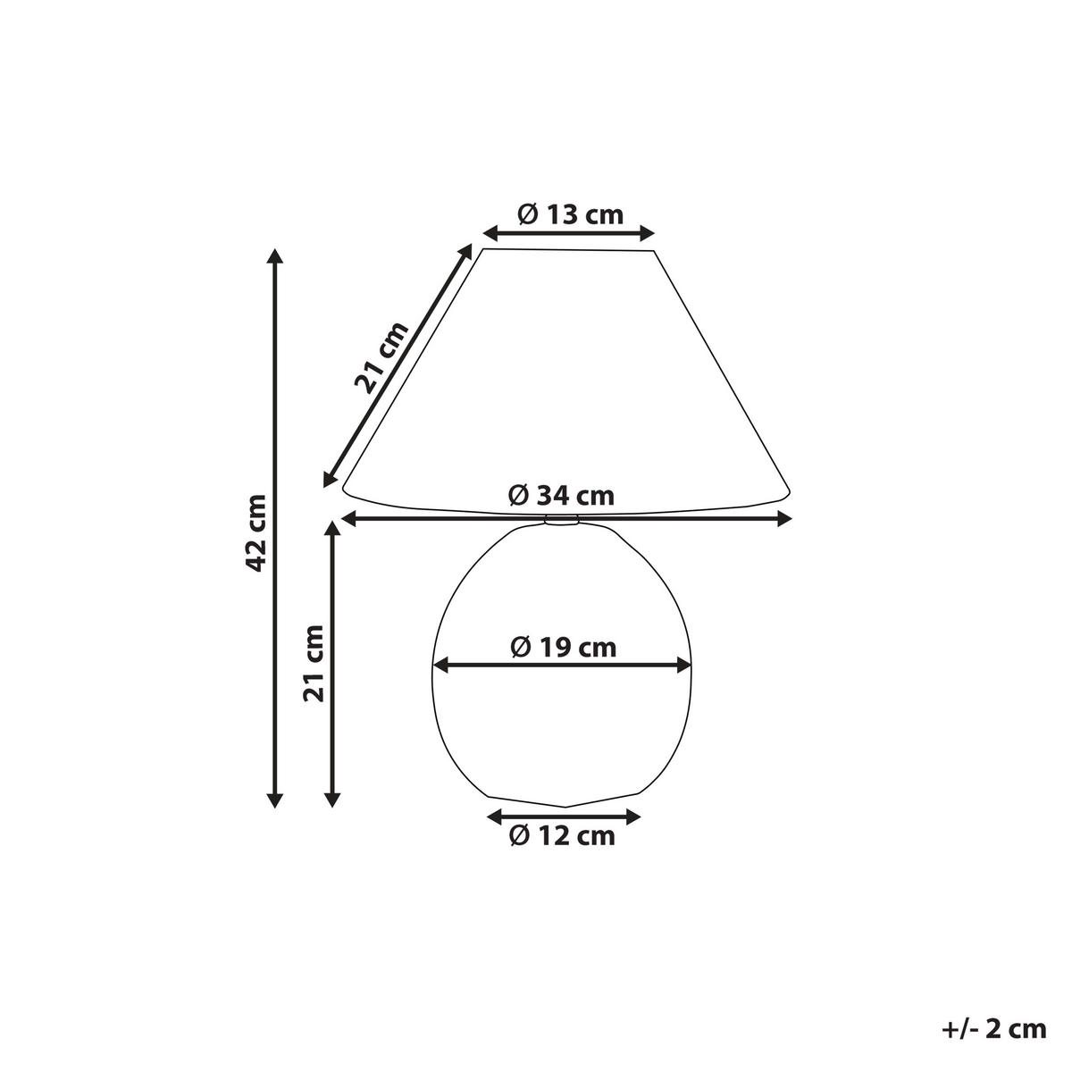TISCHLAMPE Cadena 34/34/42 cm - Beige, Keramik (34/12/42cm) - Beliani