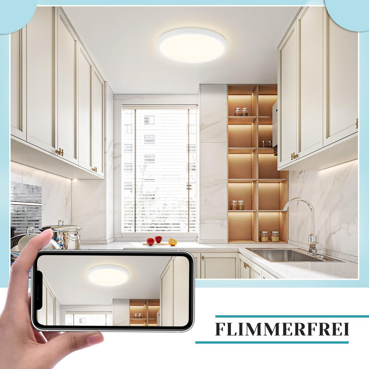 LED-DECKENLEUCHTE Warren 4000K-Neutralweiß 18/18/3 cm - Weiß, Kunststoff (18/18/3cm) - Nettlife