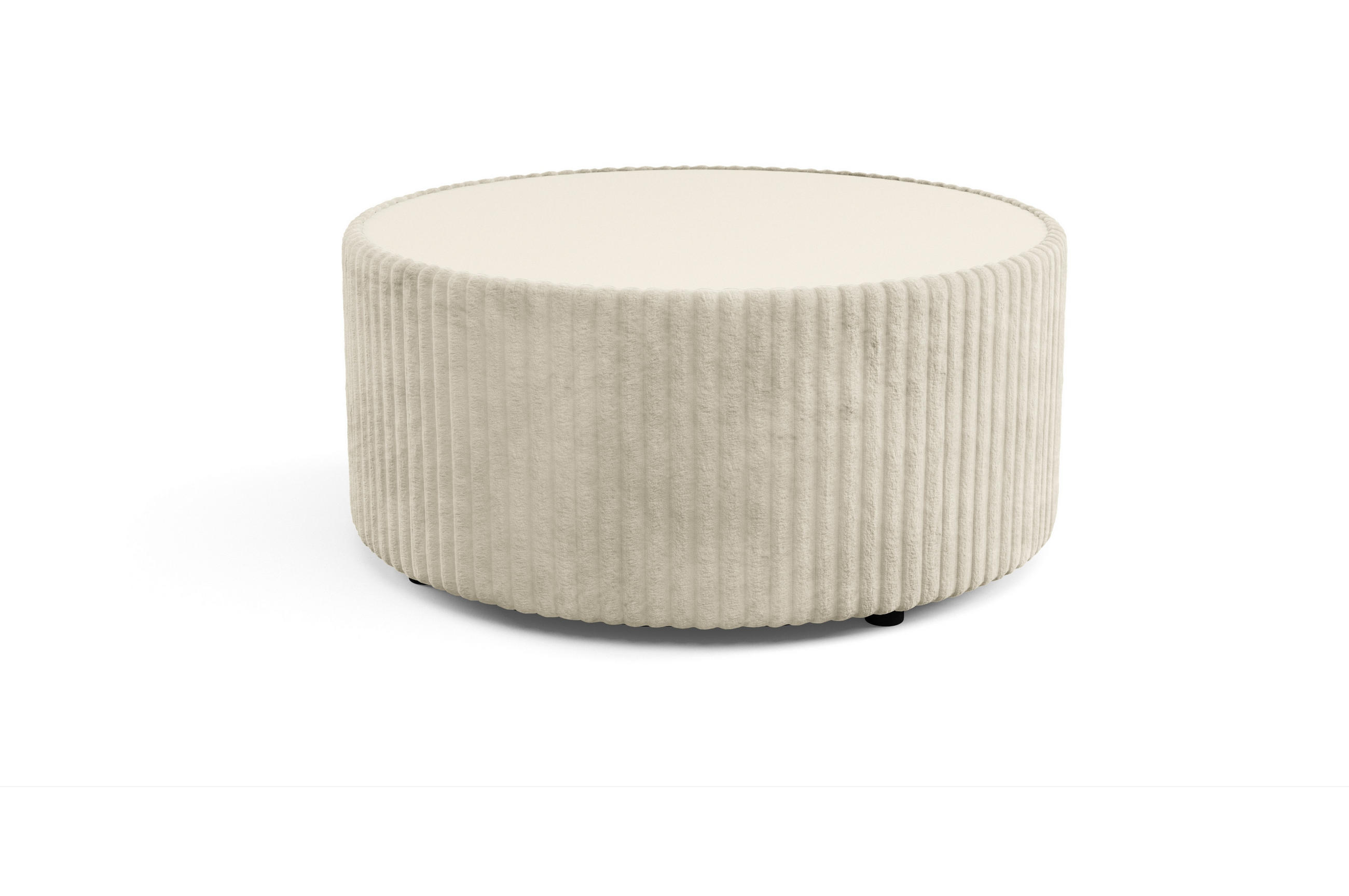 COUCHTISCH LINEO 89 cm Wohnzimmertisch gepolstert Beige - Beige, Holzwerkstoff/Textil (89/89/42cm) - MASSENO