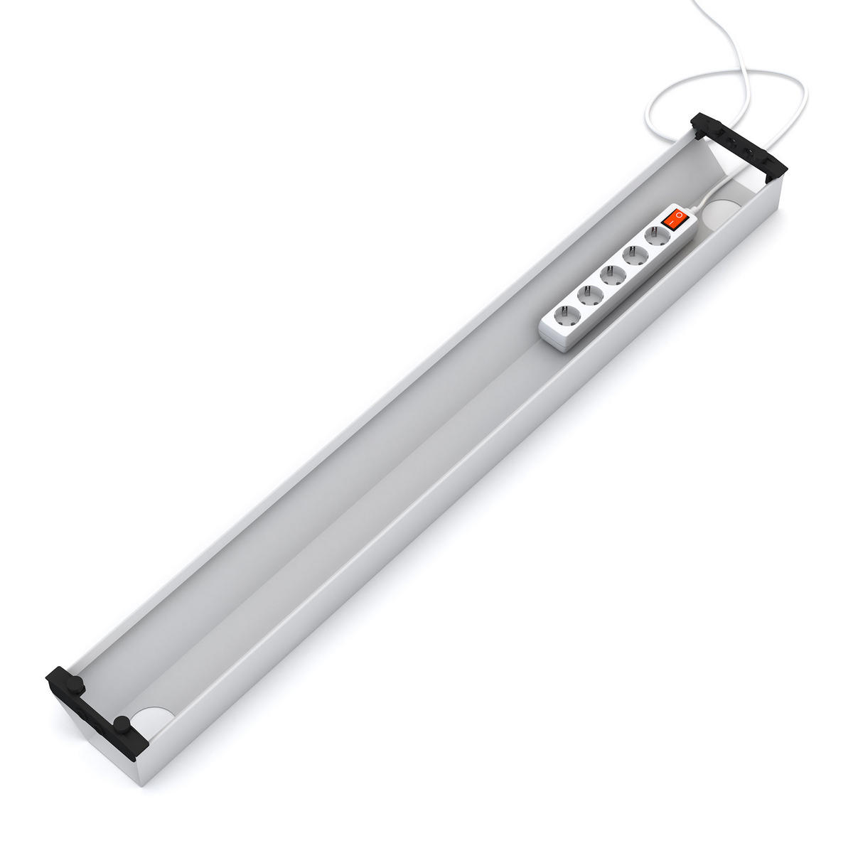 KABELKANAL Horizontaler Kabelkanal Flex-big / Ohne Zubehör Schwarz 1280mm - Schwarz, Metall (16/128/10cm) - ASSMANN