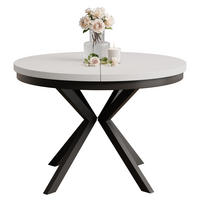 AUSZIEHTISCH MILTON 100-176/76 cm mit Metallgestell, Schwarz / Arktisweiß - Schwarz/Weiß, Holzwerkstoff/Metall (100/100/76cm) - Idohome