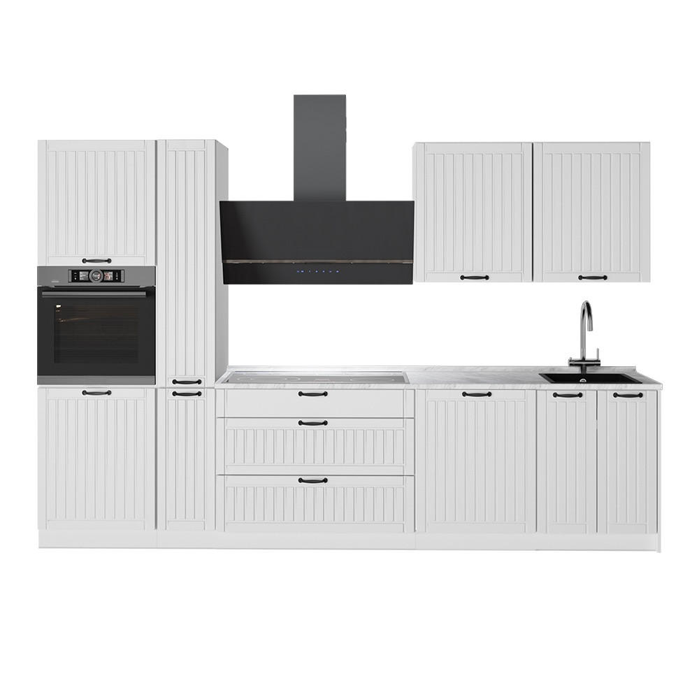 KUCHYNKA Fame-Line, Biely vidiecky dom/biely, 310 cm, AP Marble - biela, kompozitné drevo (310/206.8/60cm) - Vicco