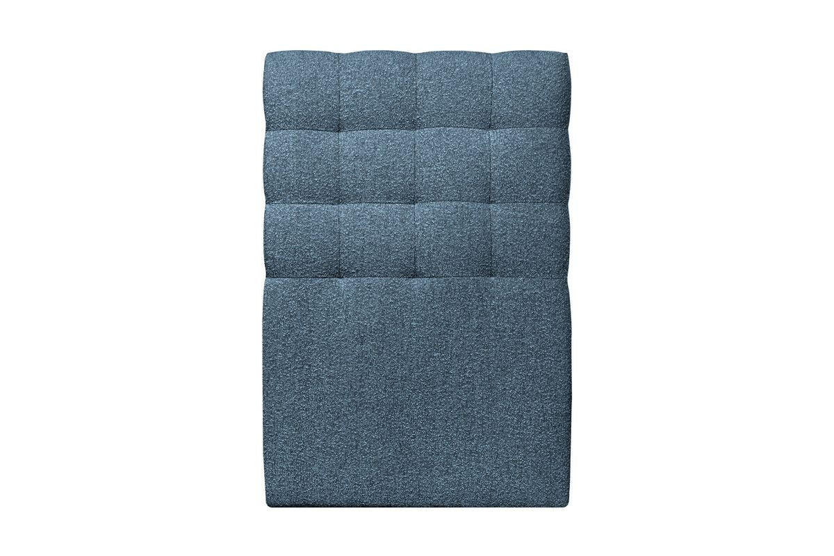 KOPFTEIL gepolstert - Gesteppt – blauer Bouclé-Stoff - 90 cm - Blau/Beige, Karton/Holz (90/120/10cm) - Sommeil de Plomb