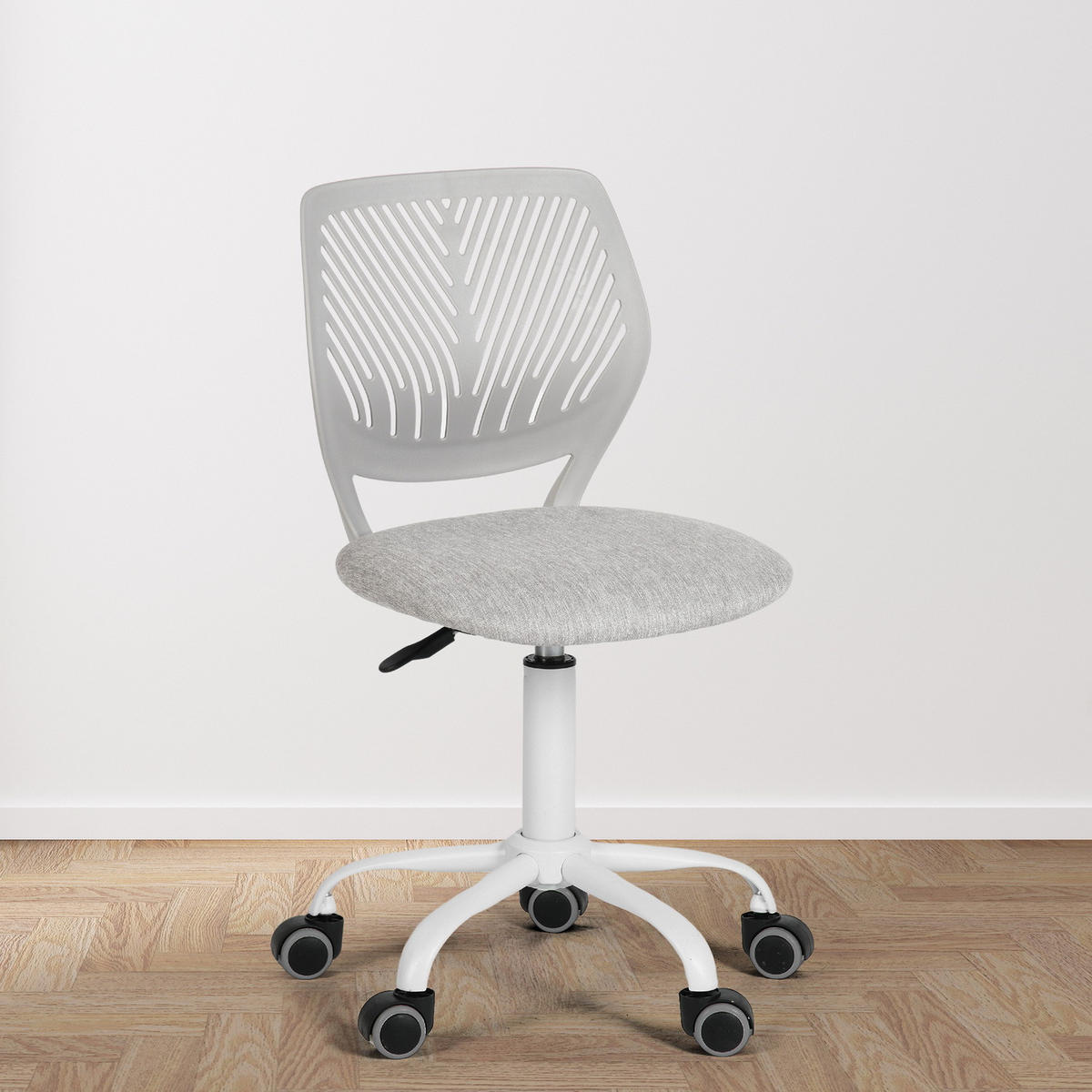 DREHSTUHL Grau - Weiß/Grau, Metall (38/85/39cm) - Urban Meuble