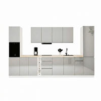 KÜCHENZEILE 440 cm - KA23-M440- in Grau/Hochglanz - Grau, Holz (440/212/58cm)