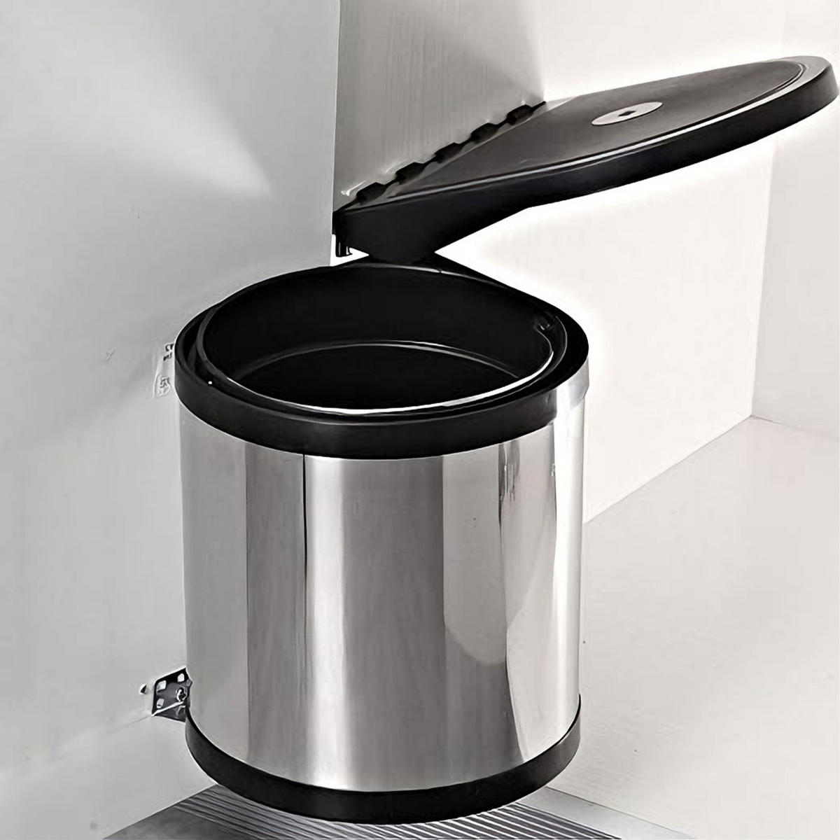 EINBAUMÜLLEIMER - Silberfarben, Kunststoff/Metall (27/27.5/28cm) - Relaxdays