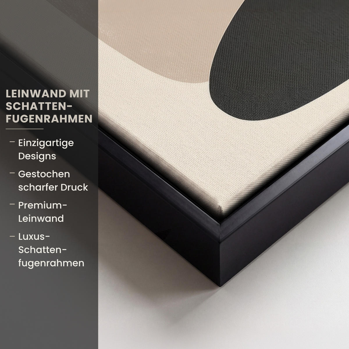 LEINWAND Bilder mit Rahmen - Pflanze - Beige - Japanisch - 30x40 - Schwarz, Textil (30/40cm) - MuchoWow