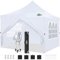 FALTPAVILLON 3x3m mit 4 Seitenwänden Weiß - Weiß, Textil (299.7/315/299.7cm)
