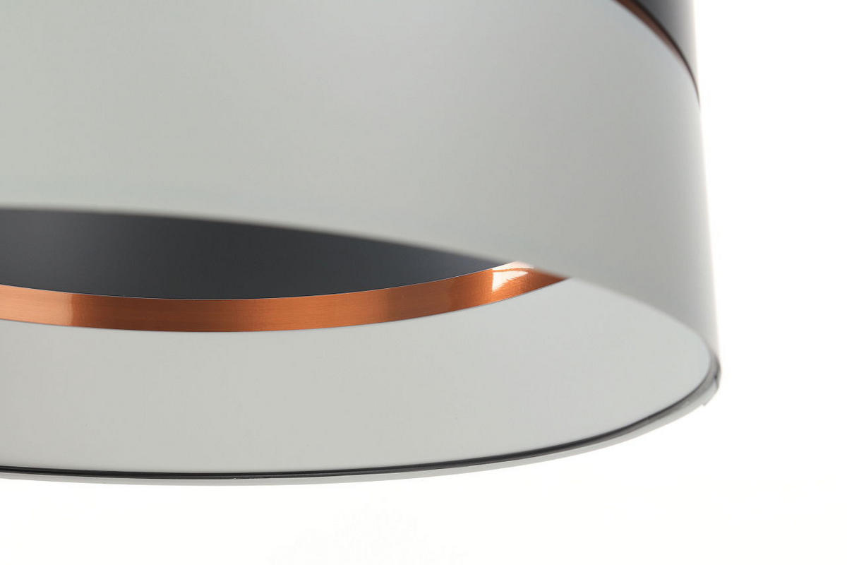 HÄNGELEUCHTE Grau 40/21 cm - Grau/Kupferfarben, Kunststoff (40/0.6/21cm) - ONZENO
