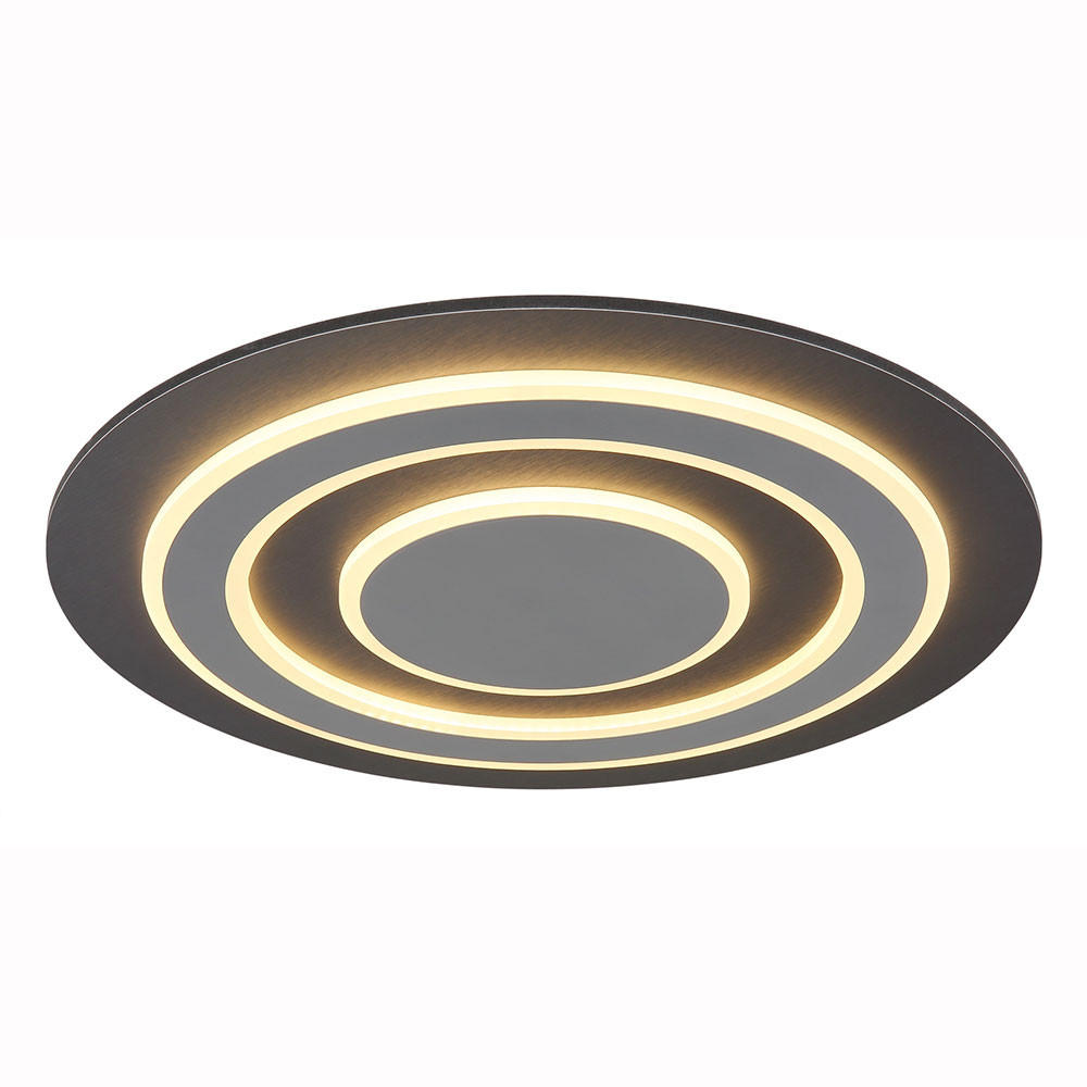 LED DECKENLEUCHTE Metall Anthrazit Grau - Anthrazit, Metall (48/48/5.2cm) - Globo Lighting