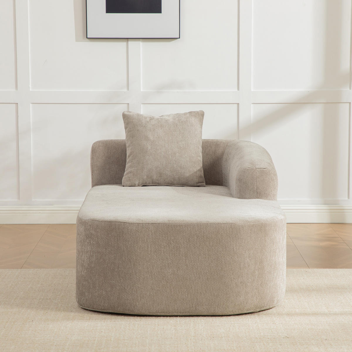 RÉCAMIERE DE-35127 rechte mit Chenille-Bezug Grau - Grau, Textil (99/80.5/172cm) - ComfortXL