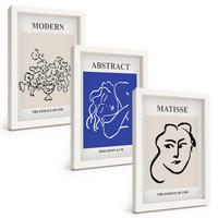 BILDER SET 3er Set - 20x30 cm Weißer Rahmen - Matisses moderne Plakate - Weiß, Kunststoff (20/30cm) - TULUP