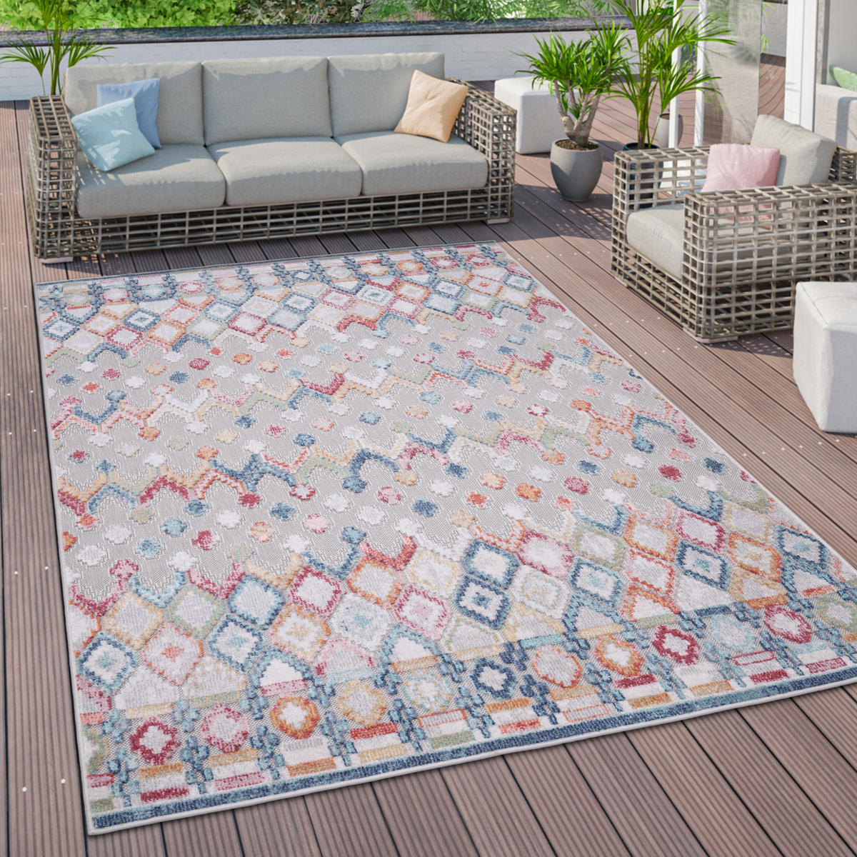 OUTDOORTEPPICH 80/150 cm Fusion 764 - Multicolor, Textil (80/150cm) - Paco Home