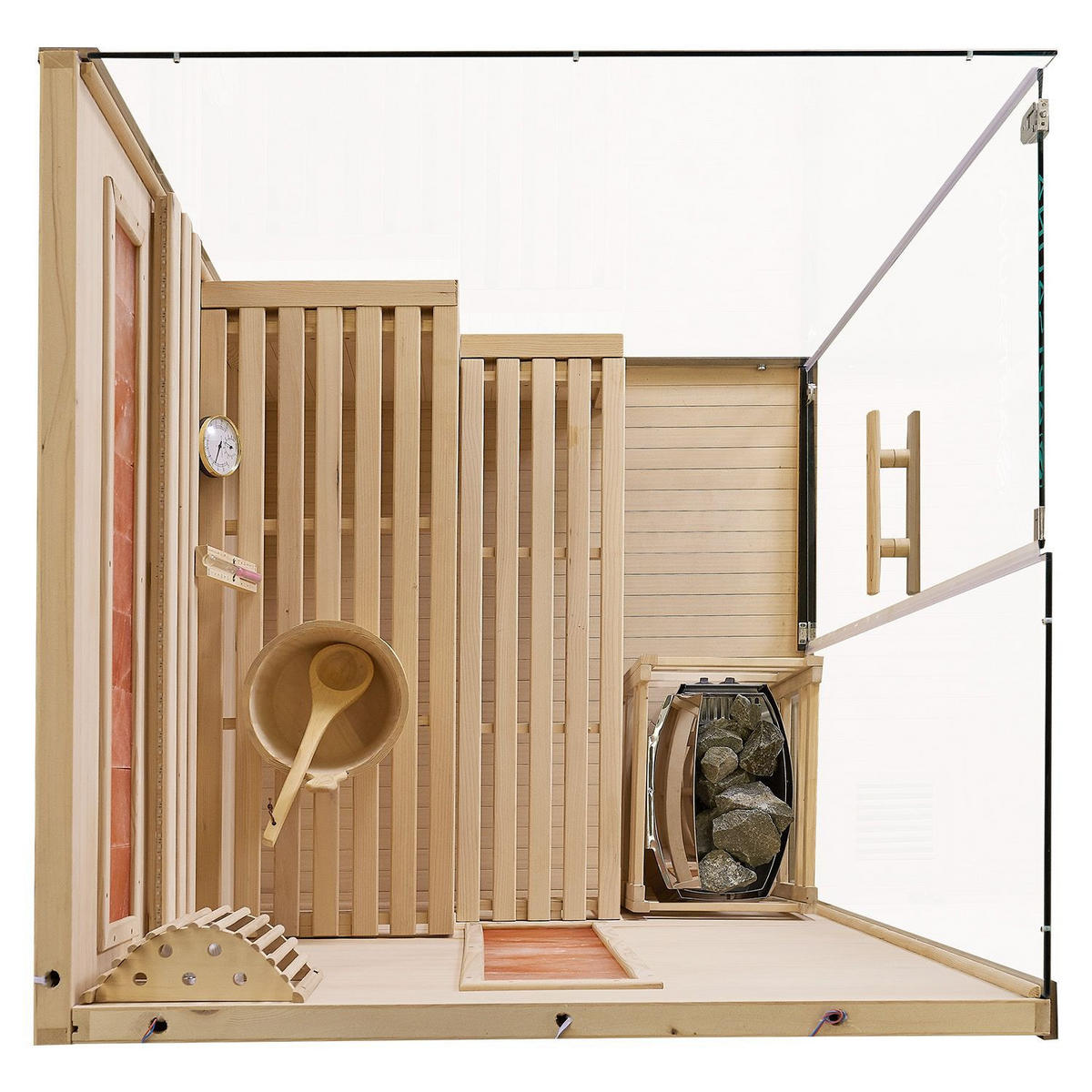 SAUNA Vantaa 120 x 120 cm mit 3,5 kW Saunaofen - Naturfarben, Holz (120/190/120cm) - Artsauna