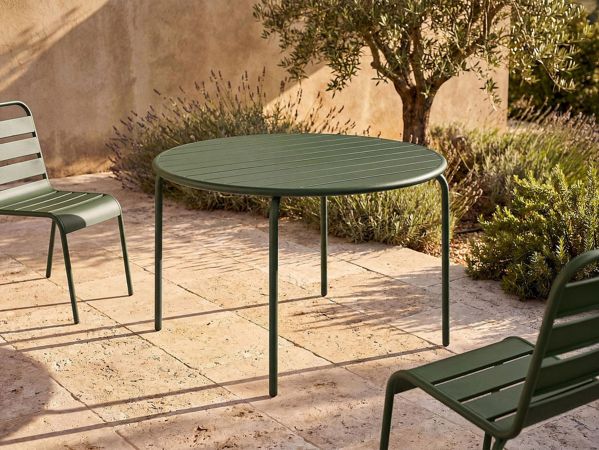 GARTENTISCH - 6 Personen - Metall - Khaki - Schlammfarben, Metall (130/130/74cm) - Vente-Unique