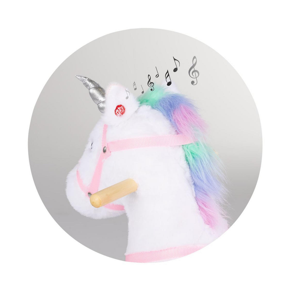RUTSCHER Einhorn Sound Rollen weiß Plüsch Reitspielzeug Rollpferd Griffe - Weiß, Textil (66/28/54cm) - Chipolino