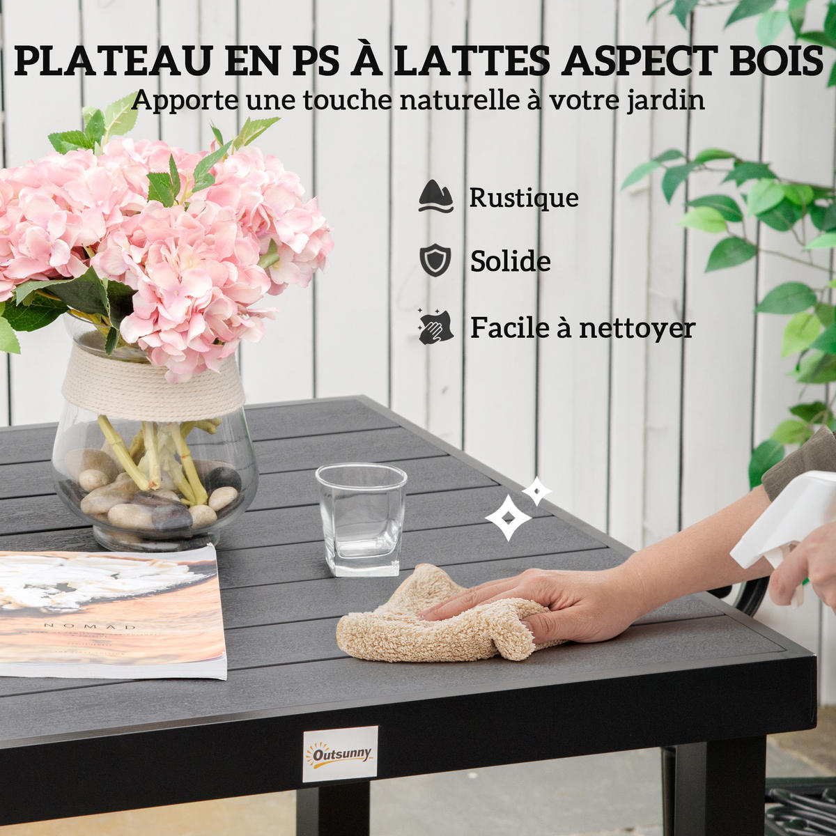 GARTENTISCH DE-14114 quadratisch 78x78 cm, für 4 Personen Schwarz - Schwarz, Metall (78/78/74cm) - ComfortXL