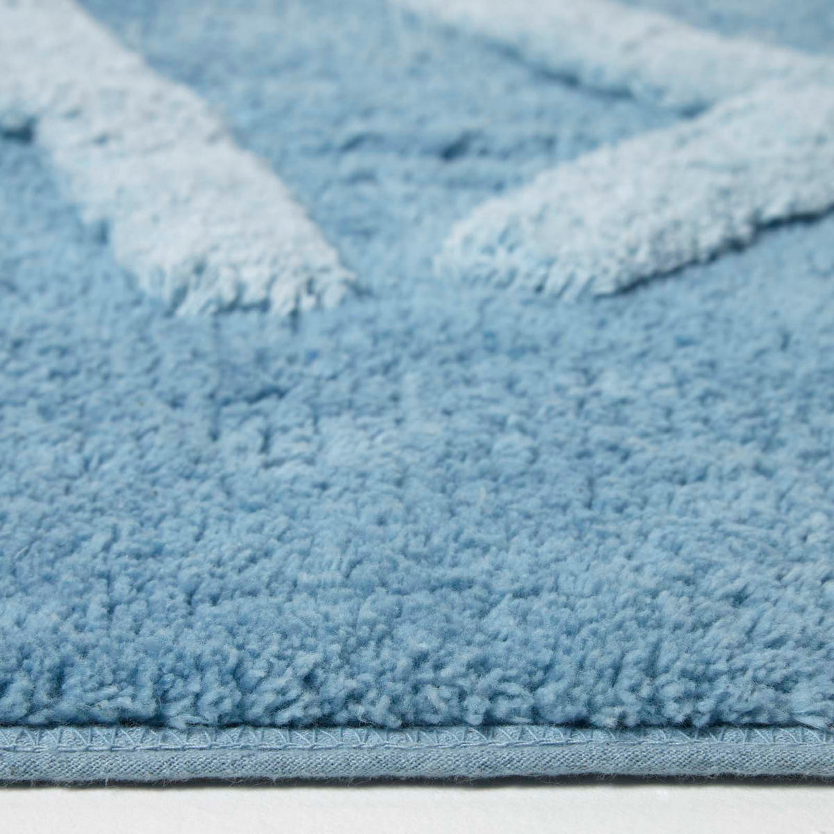 BADEMATTE Relax blau 50/80 cm, 100% Baumwolle - Blau, Textil (50/80cm) - Homescapes