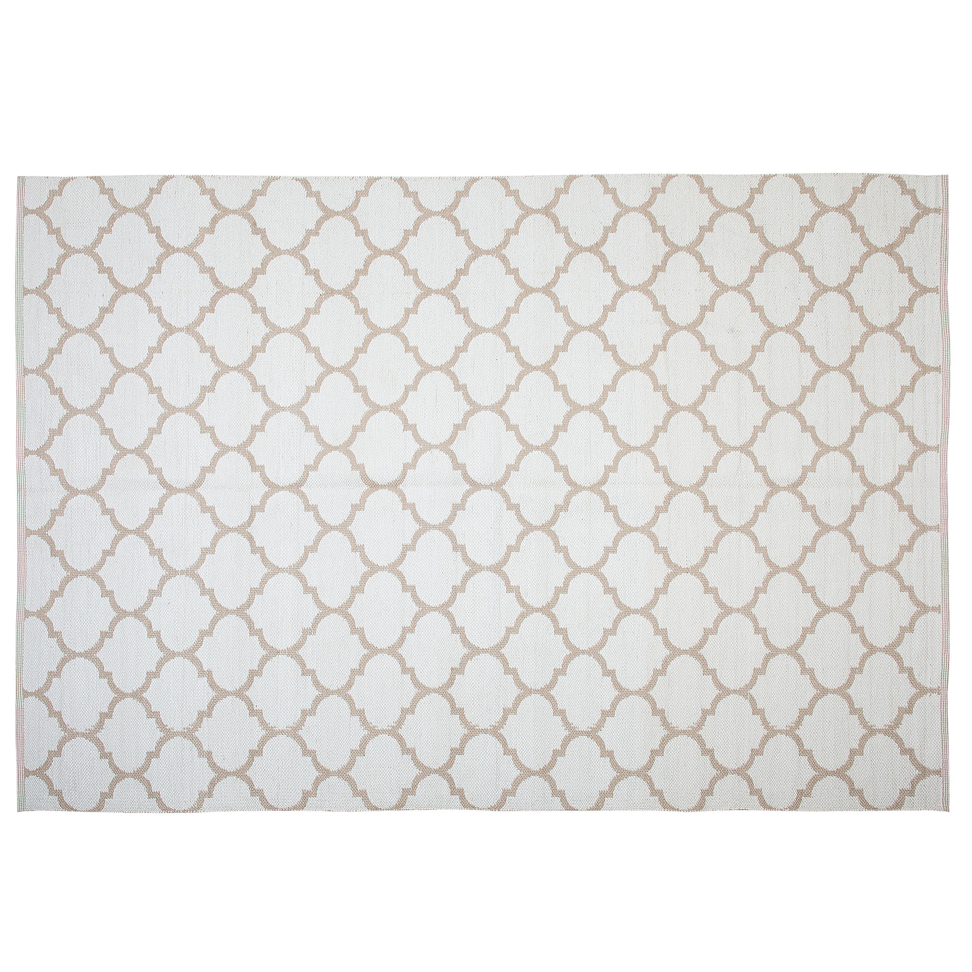 KURZFLOR-OUTDOOR-TEPPICH Aksu 230/160 cm - Weiß, Kunststoff (160/230cm) - Beliani