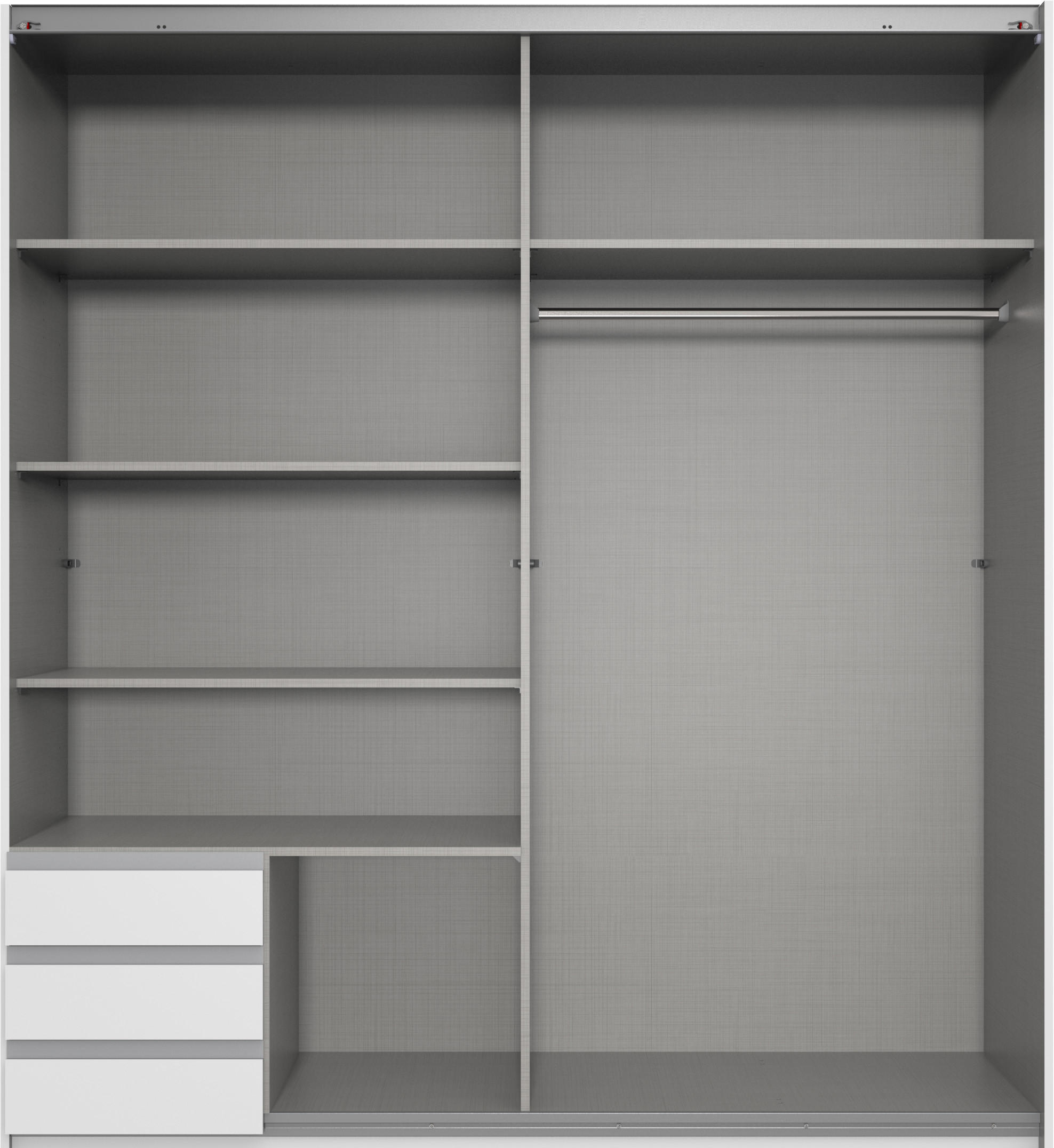 Thumbnail - Kleiderschrank, Grau, Holzwerkstoff, 179x198x65 cm, Schlafzimmer, Kleiderschränke, Schwebetürenschränke