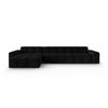 ECKSOFA links Kendal aus Samt schwarz 5 Sitzplätze - Schwarz, Textil (173/357cm) - Micadoni
