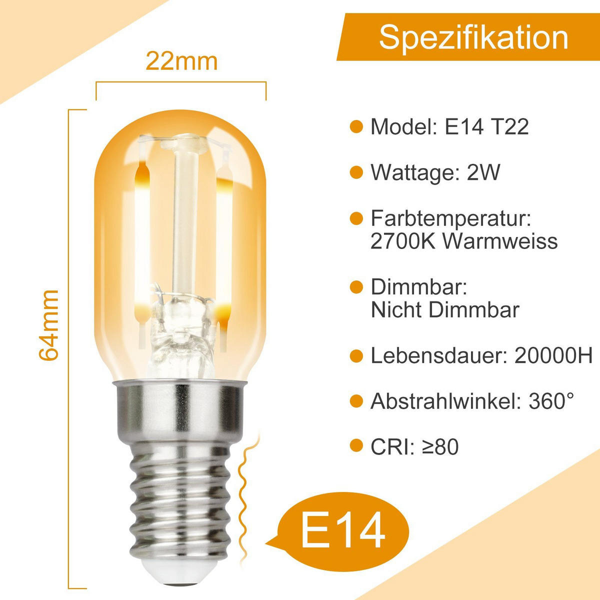 LED-LEUCHTMITTEL Attendorn II 6.4/2.2/2.2cm(2er-set) - Braun, Glas (2.2/2.2cm) - Nettlife