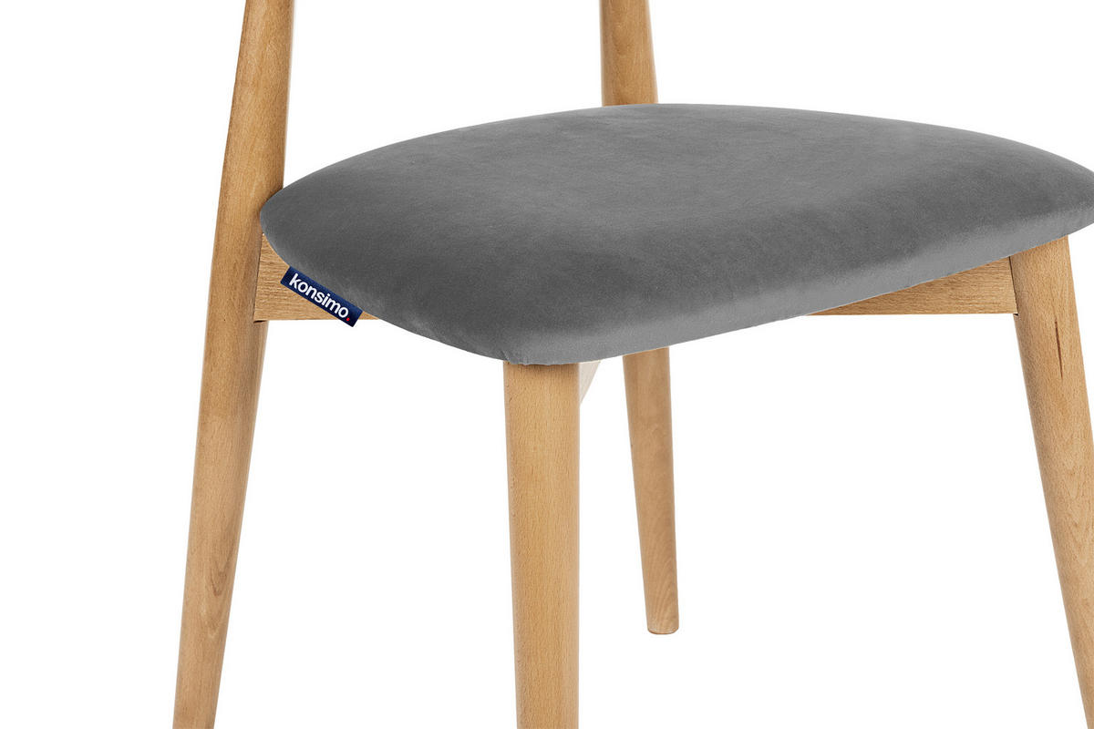 ESSZIMMERSTÜHLE RABI (2er-Set), grau / Eiche hell - Eichefarben/Grau, Holz/Buchenholz (47/79/45cm) - KONSIMO®