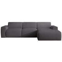 ECKSOFA Bouvi Dunkelgrau rechts - Dunkelgrau/Schwarz, Kunststoff/Textil (165/310cm) - Selsey