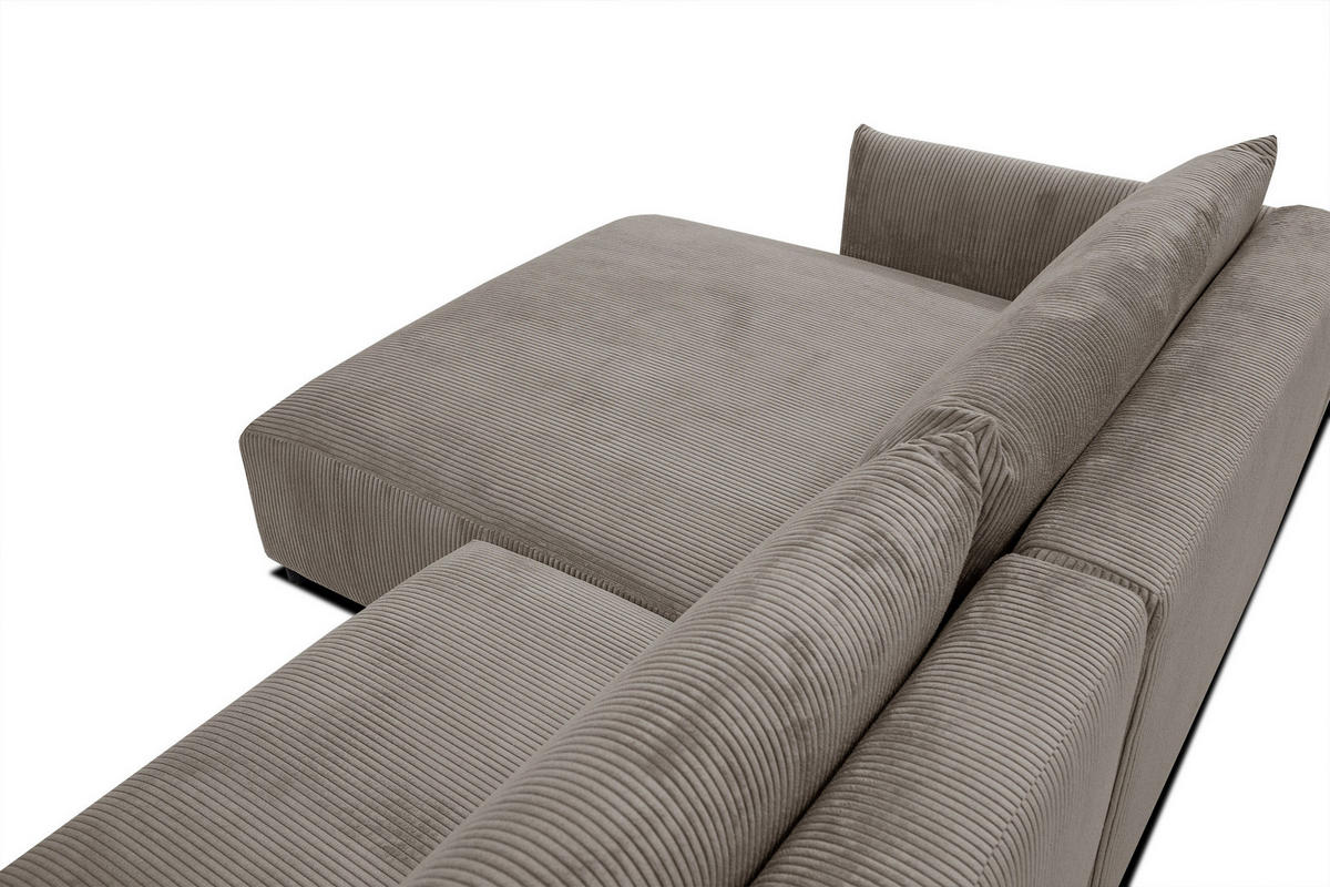 ECKSOFA TAUER 5-Sitzer, taupe - Taupe/Schwarz, Holzwerkstoff/Kunststoff (174/292cm) - Courtois Laville