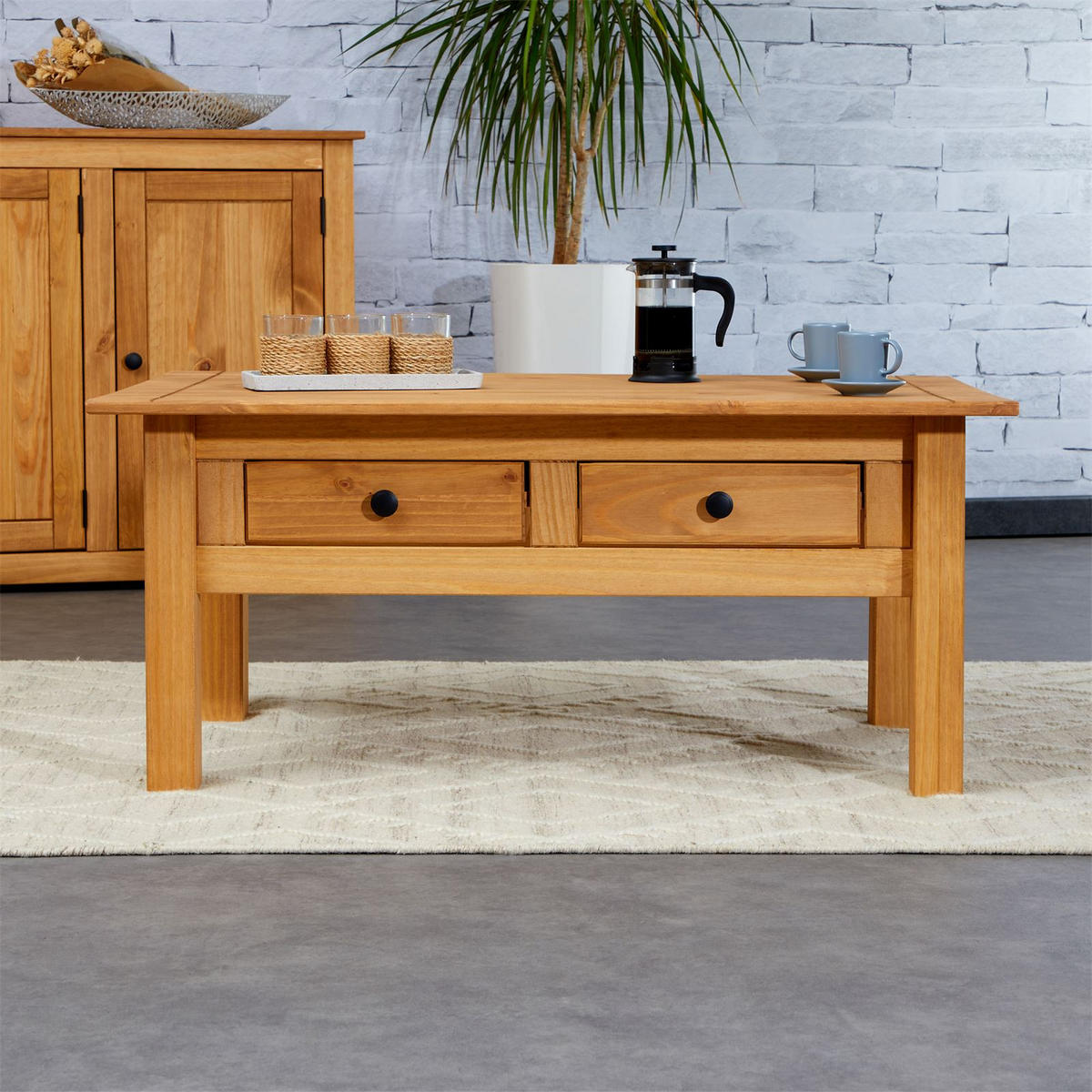 COUCHTISCH CANCUN - Kieferfarben, Holz (60/100/44cm) - IDIMEX