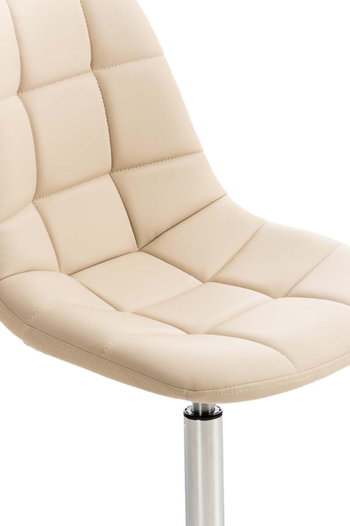 STUHL 2er Set Lederlook creme - Chromfarben/Creme, Textil/Metall (48/84/52cm) - CLP
