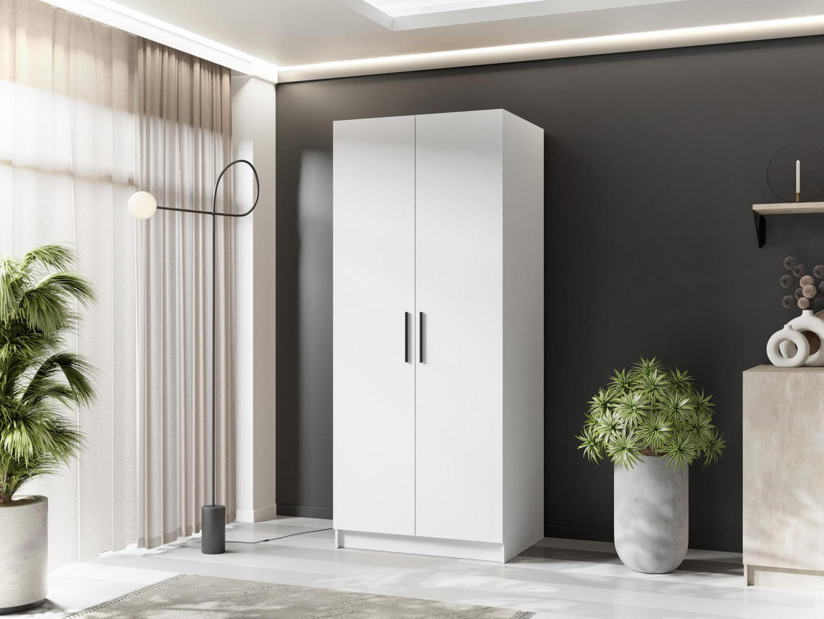 ŠATNÍ SKŘÍŇ GOLD Bílá - bílá, kompozitní dřevo (78/205/52.5cm) - Kier Furniture