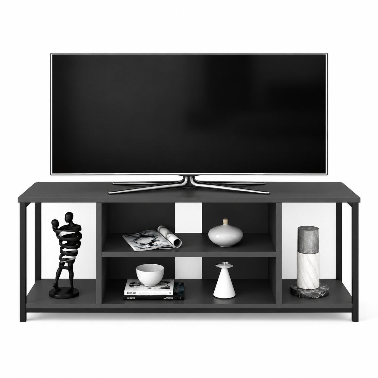 TV-ELEMENT Rinaldo Schwarz-Anthrazit - Anthrazit/Schwarz, Holzwerkstoff (120/51/35cm) - Decorotika