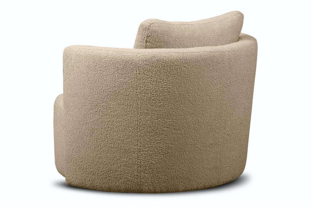 DREHSESSEL RAGGI 360° Drehfunktion mit inklusive dekorativem Kissen, Beige - Beige, Textil (92/75/94cm) - KONSIMO®