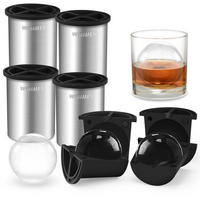 EISWÜRFELFORM 4er Set 6,4 cm Edelstahl - Transparent, Metall (19.5/12/18.5cm)