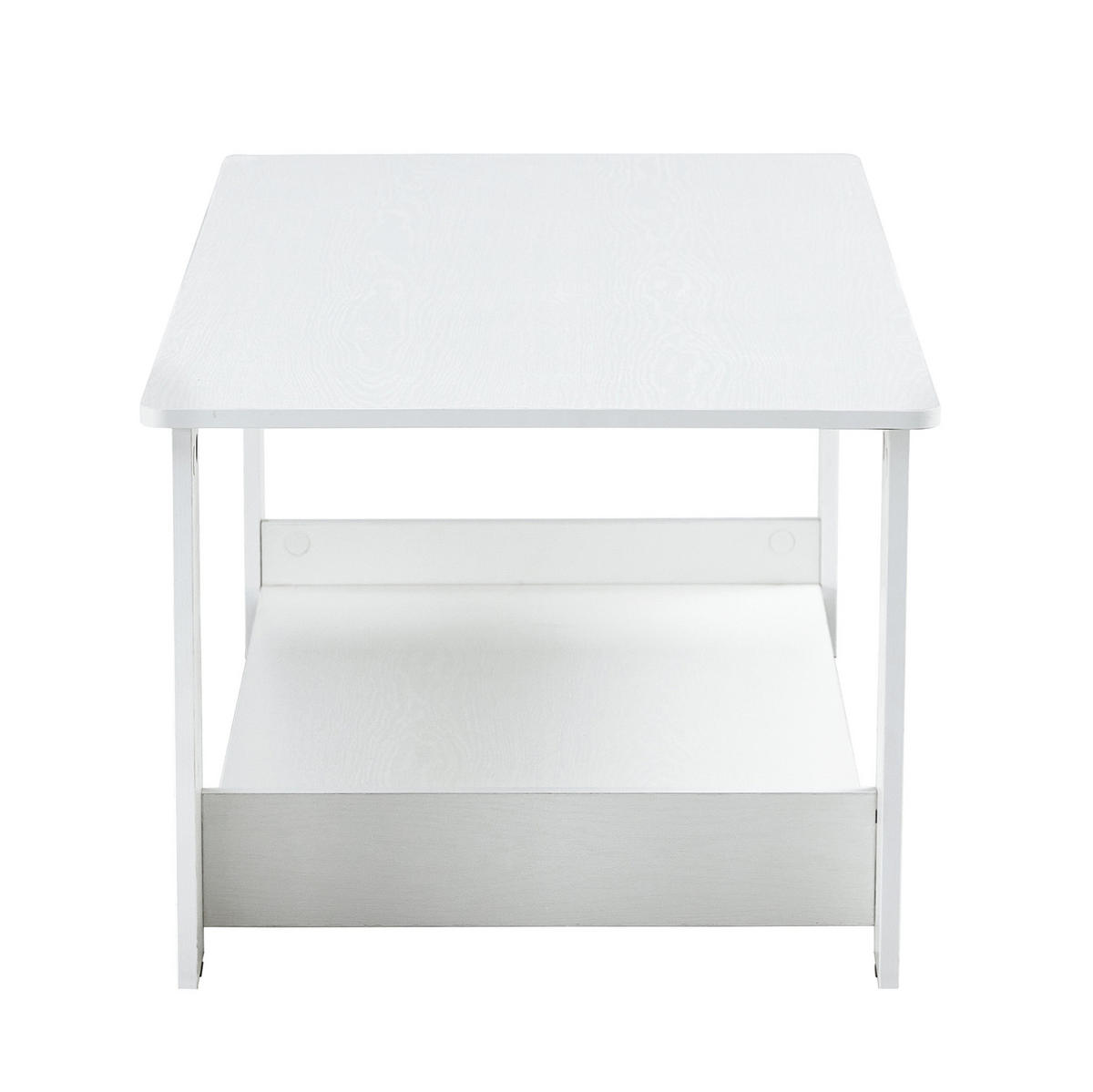 COUCHTISCH 110/55/42 cm Weiß mit Ablage aus MDF in Holzoptik - Weiß, Holzwerkstoff (110/55/42cm) - OKWISH