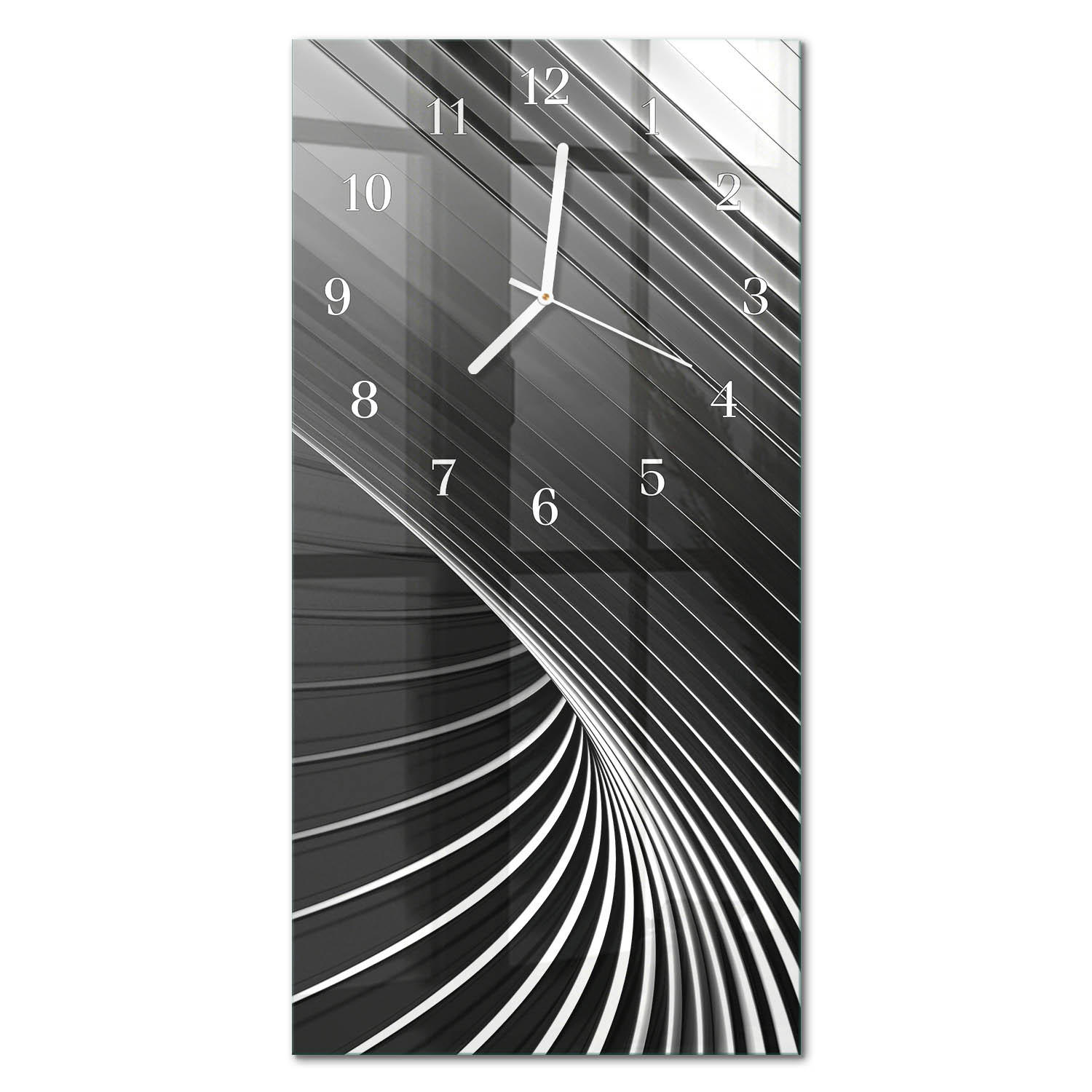 WANDUHR 30x60 cm - Seestern - Schwarz, Glas (30/60/0.4cm) - TULUP