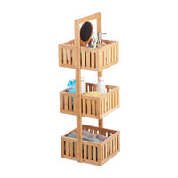 BADREGAL - Hellbraun, Holz (27/82.5/26.5cm) - Relaxdays